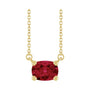 Sapphire Row Lab-Grown Gemstone East-West Solitaire Necklace - Ruby, 14K Yellow Gold