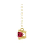 Sapphire Row Lab-Grown Gemstone East-West Solitaire Necklace - Ruby, 14K Yellow Gold (view 3)