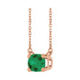 Sapphire Row Lab-Grown Gemstone East-West Solitaire Necklace - Emerald, 14K Rose Gold (view 2)