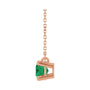 Sapphire Row Lab-Grown Gemstone East-West Solitaire Necklace - Emerald, 14K Rose Gold (view 3)