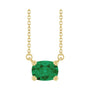 Sapphire Row Lab-Grown Gemstone East-West Solitaire Necklace - Emerald, 14K Yellow Gold
