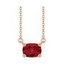 Sapphire Row Lab-Grown Gemstone East-West Solitaire Necklace - Ruby, 14K Rose Gold