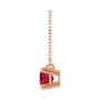 Sapphire Row Lab-Grown Gemstone East-West Solitaire Necklace - Ruby, 14K Rose Gold (view 3)