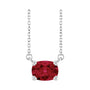 Sapphire Row Lab-Grown Gemstone East-West Solitaire Necklace - Ruby, Platinum