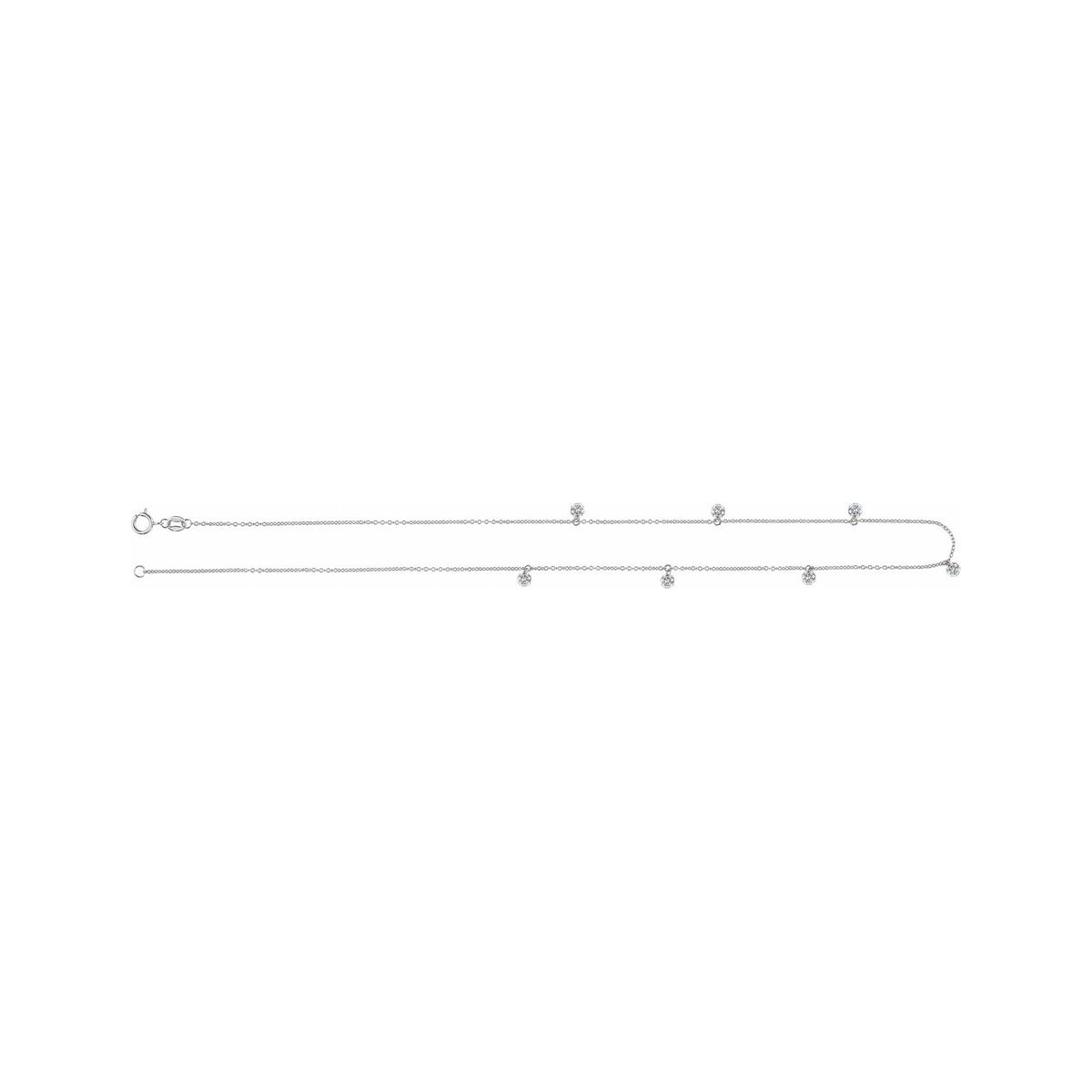 Sapphire Row Lab-Grown Diamond Seven-Stone Station Necklace - 14K White Gold (view 2)