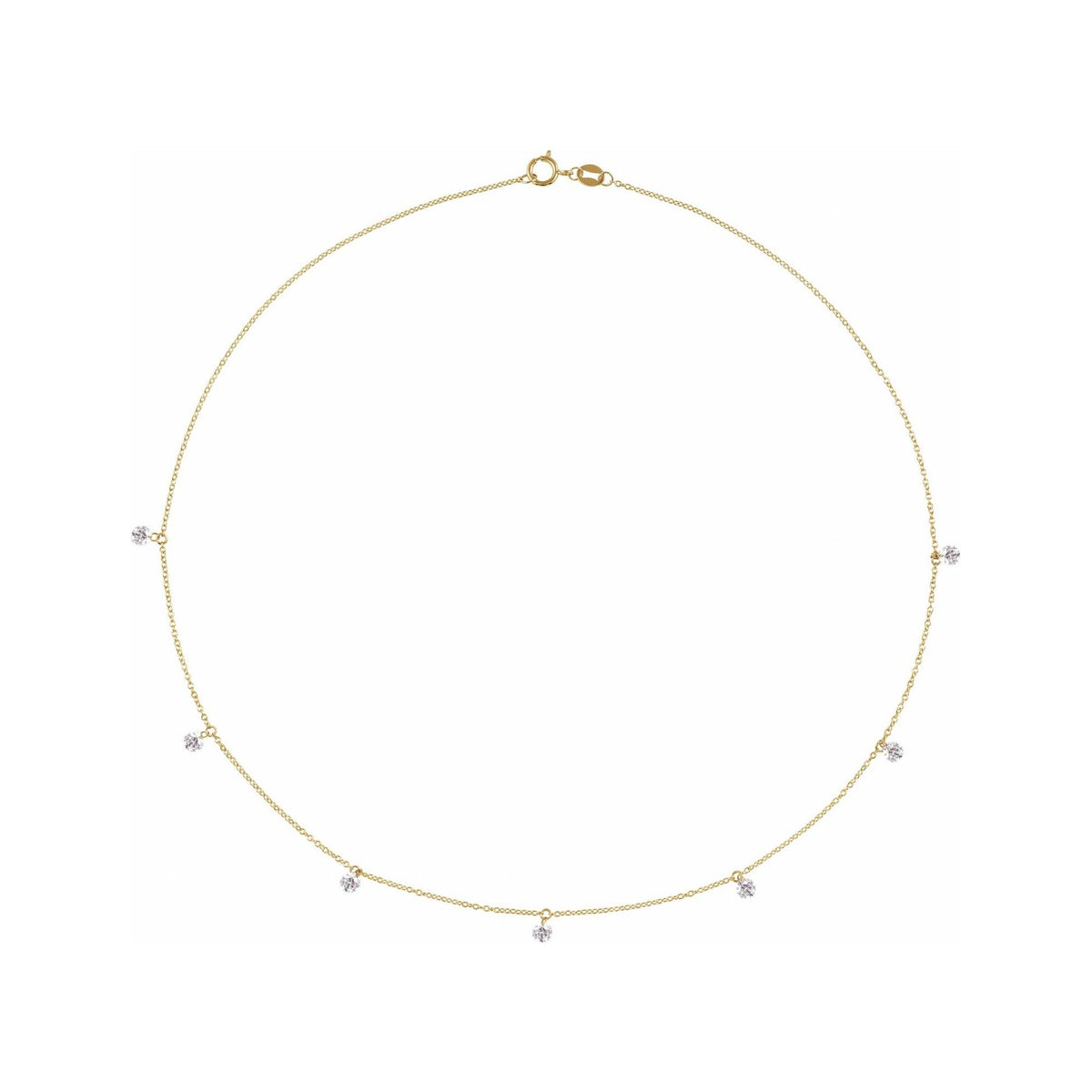 Sapphire Row Lab-Grown Diamond Seven-Stone Station Necklace - 14K Yellow Gold
