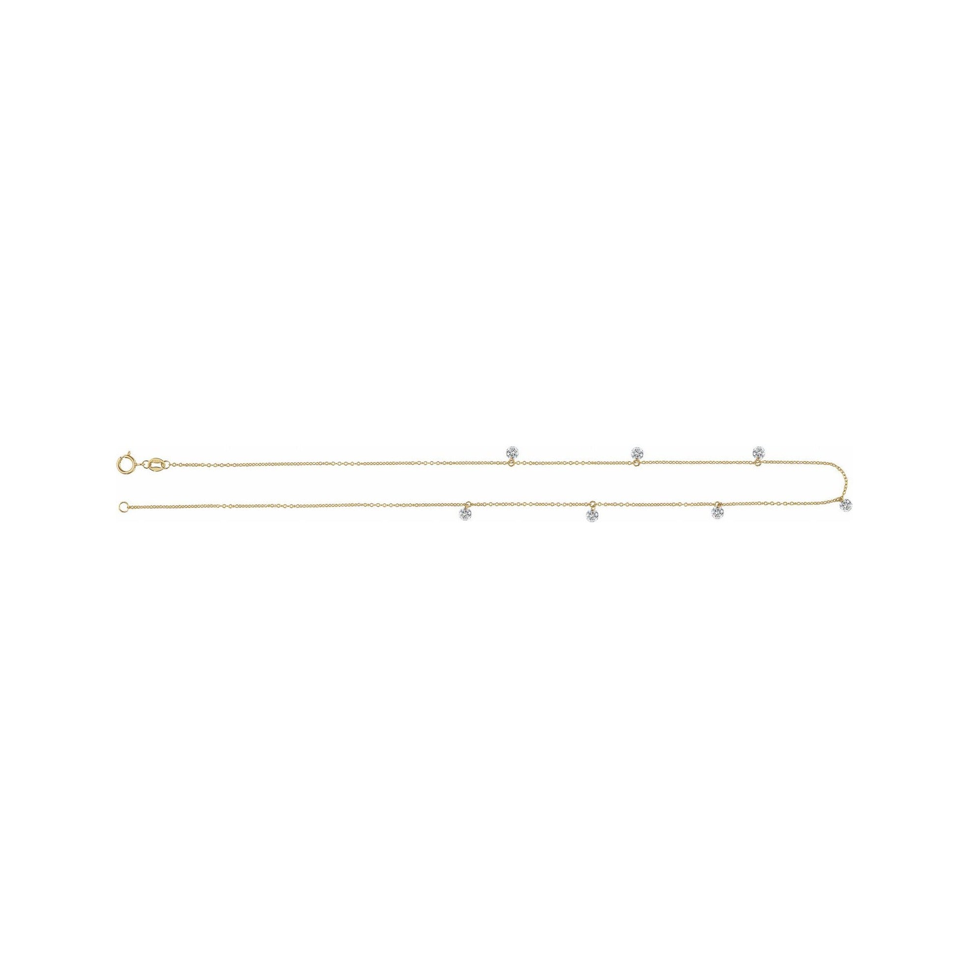 Sapphire Row Lab-Grown Diamond Seven-Stone Station Necklace - 14K Yellow Gold (view 2)