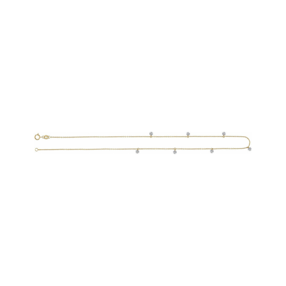 Sapphire Row Lab-Grown Diamond Seven-Stone Station Necklace - 14K Yellow Gold (view 2)