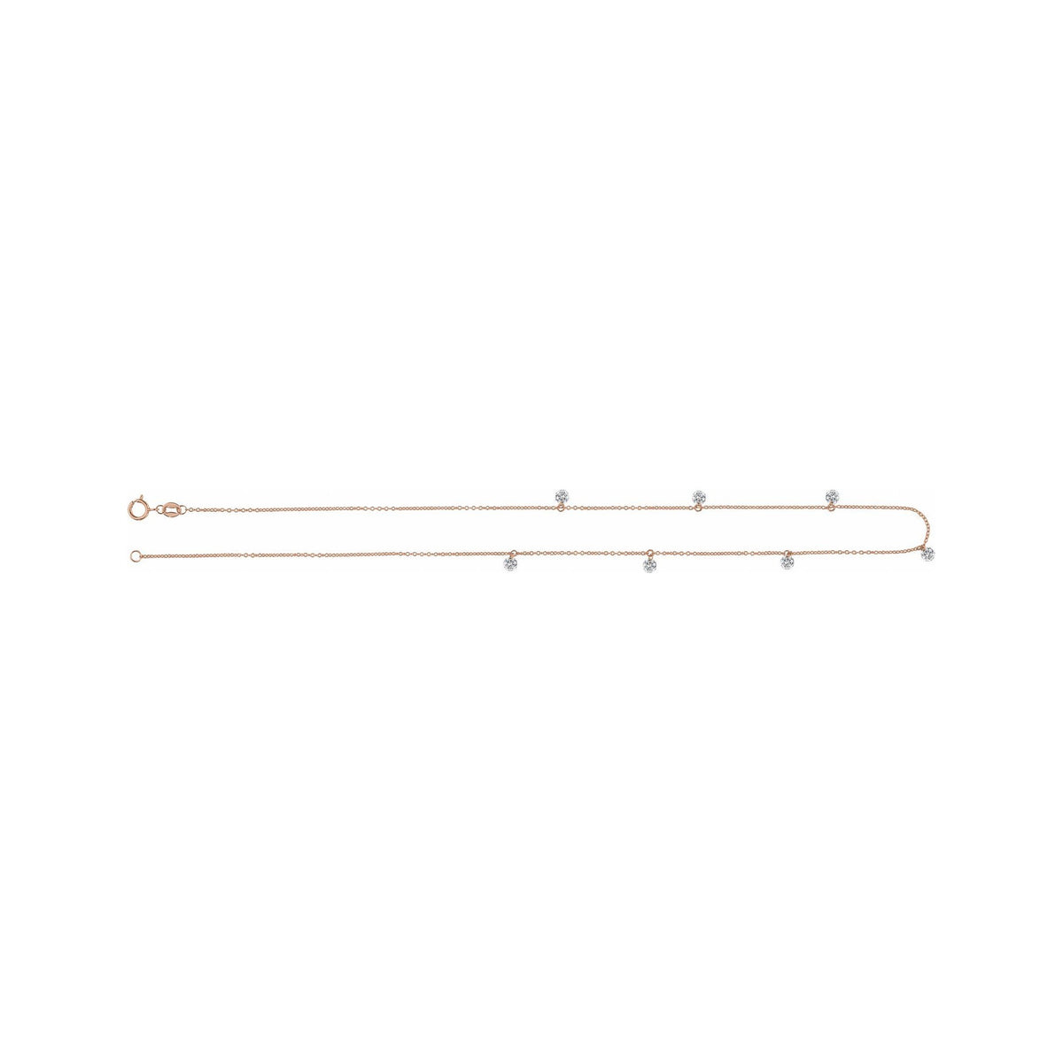 Sapphire Row Lab-Grown Diamond Seven-Stone Station Necklace - 14K Rose Gold (view 2)