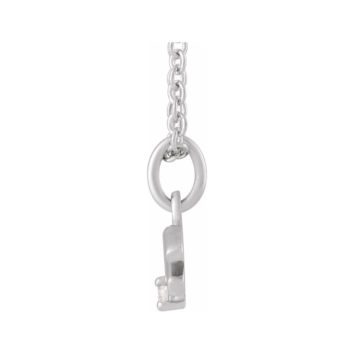 Sapphire Row Natural Diamond Zodiac Necklace - 14K White Gold, Aquarius (view 2)