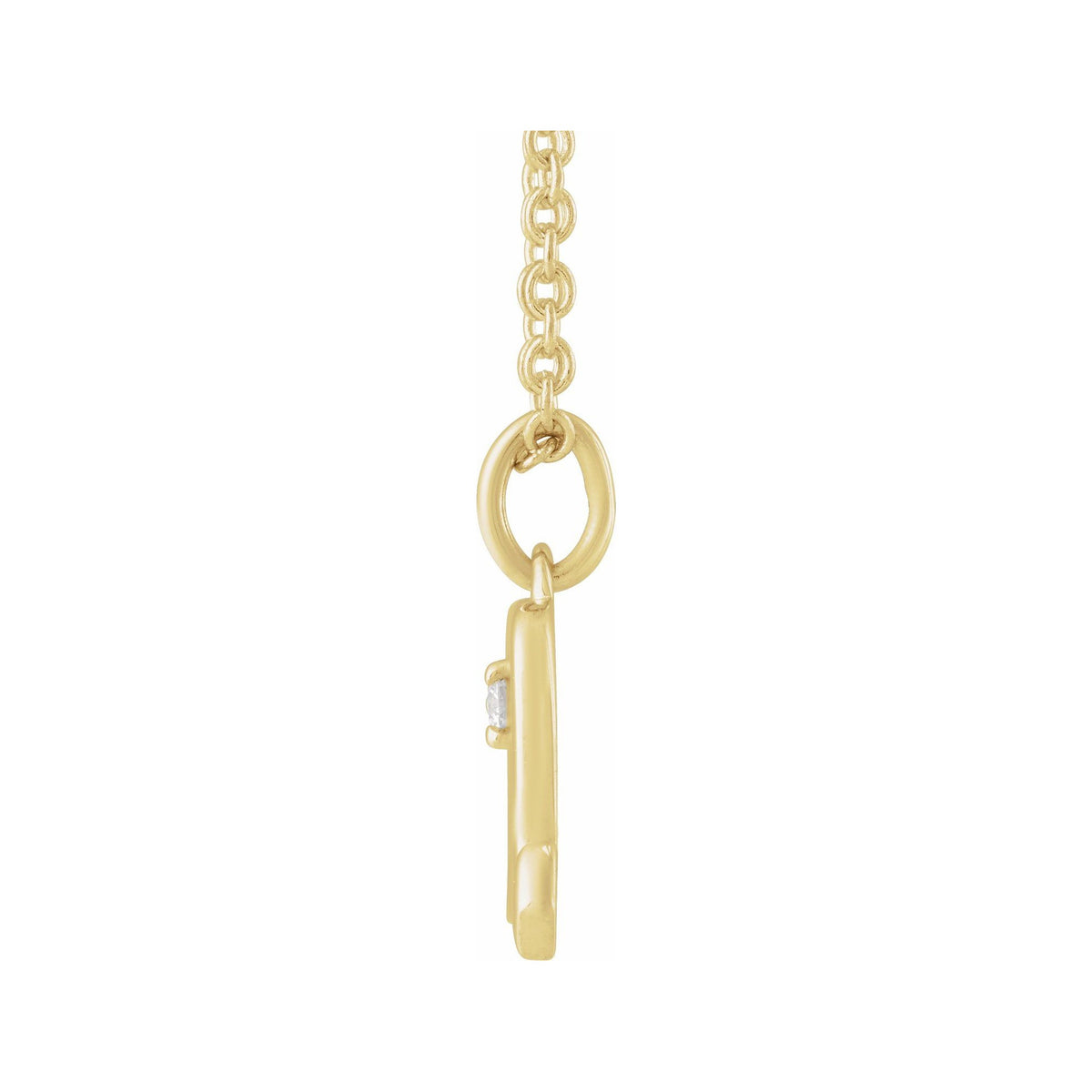 Sapphire Row Natural Diamond Zodiac Necklace - 14K Yellow Gold, Scorpio (view 2)
