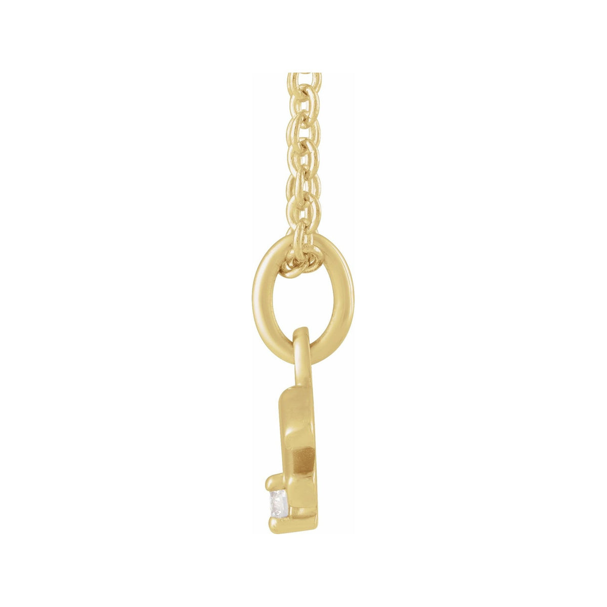 Sapphire Row Natural Diamond Zodiac Necklace - 14K Yellow Gold, Aquarius (view 2)