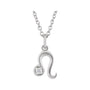 Sapphire Row Natural Diamond Zodiac Necklace - 14K White Gold, Leo