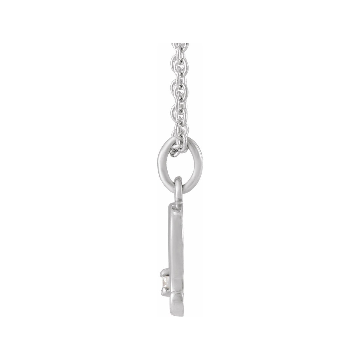 Sapphire Row Natural Diamond Zodiac Necklace - 14K White Gold, Leo (view 2)