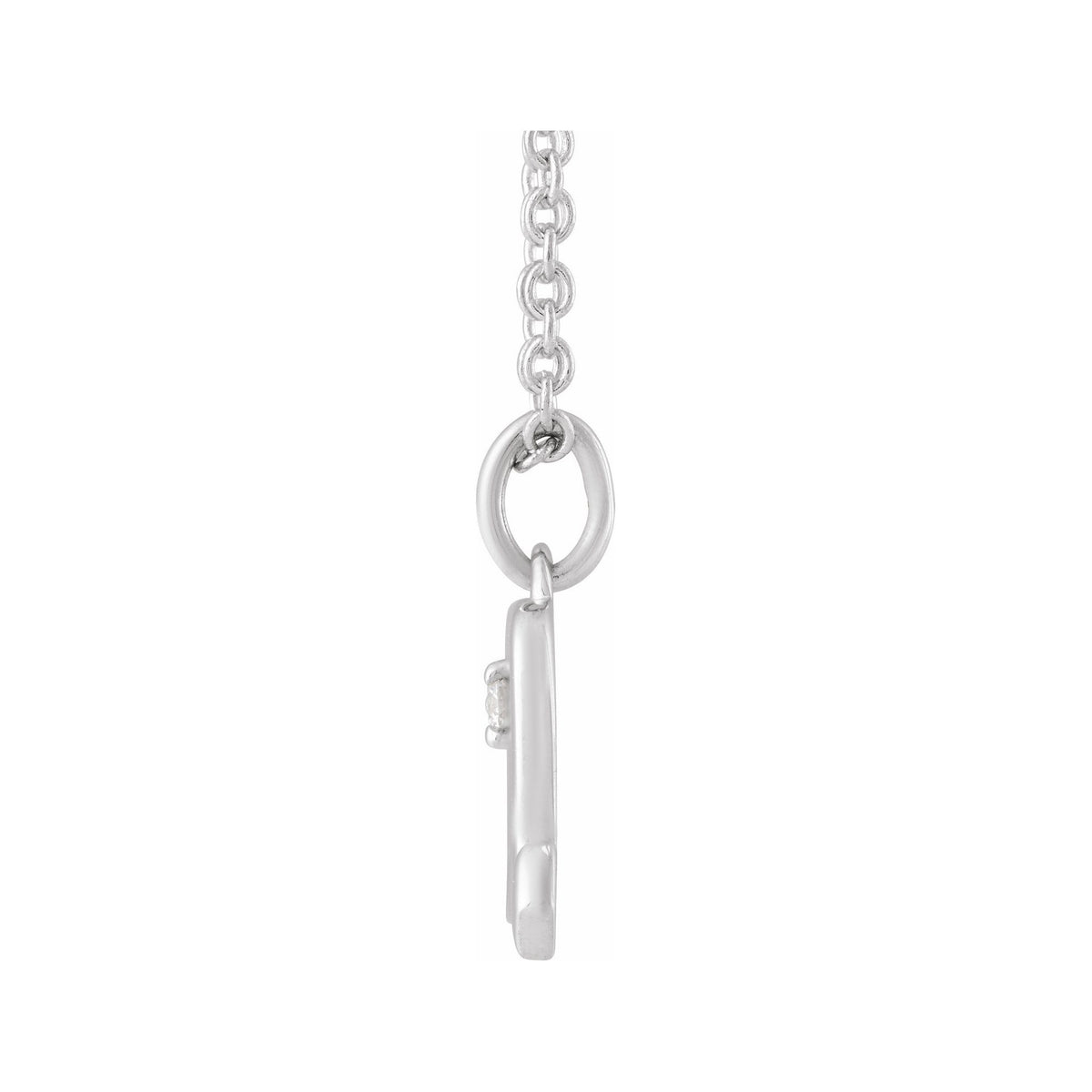 Sapphire Row Natural Diamond Zodiac Necklace - 14K White Gold, Scorpio (view 2)