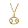 Sapphire Row Natural Diamond Zodiac Necklace - 14K Yellow Gold, Cancer