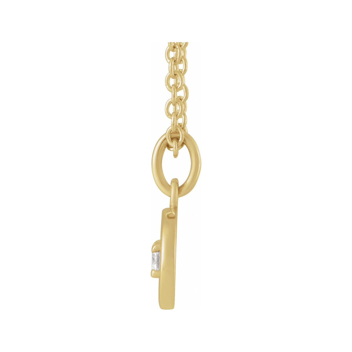 Sapphire Row Natural Diamond Zodiac Necklace - 14K Yellow Gold, Cancer (view 2)