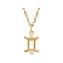Sapphire Row Natural Diamond Zodiac Necklace - 14K Yellow Gold, Gemini