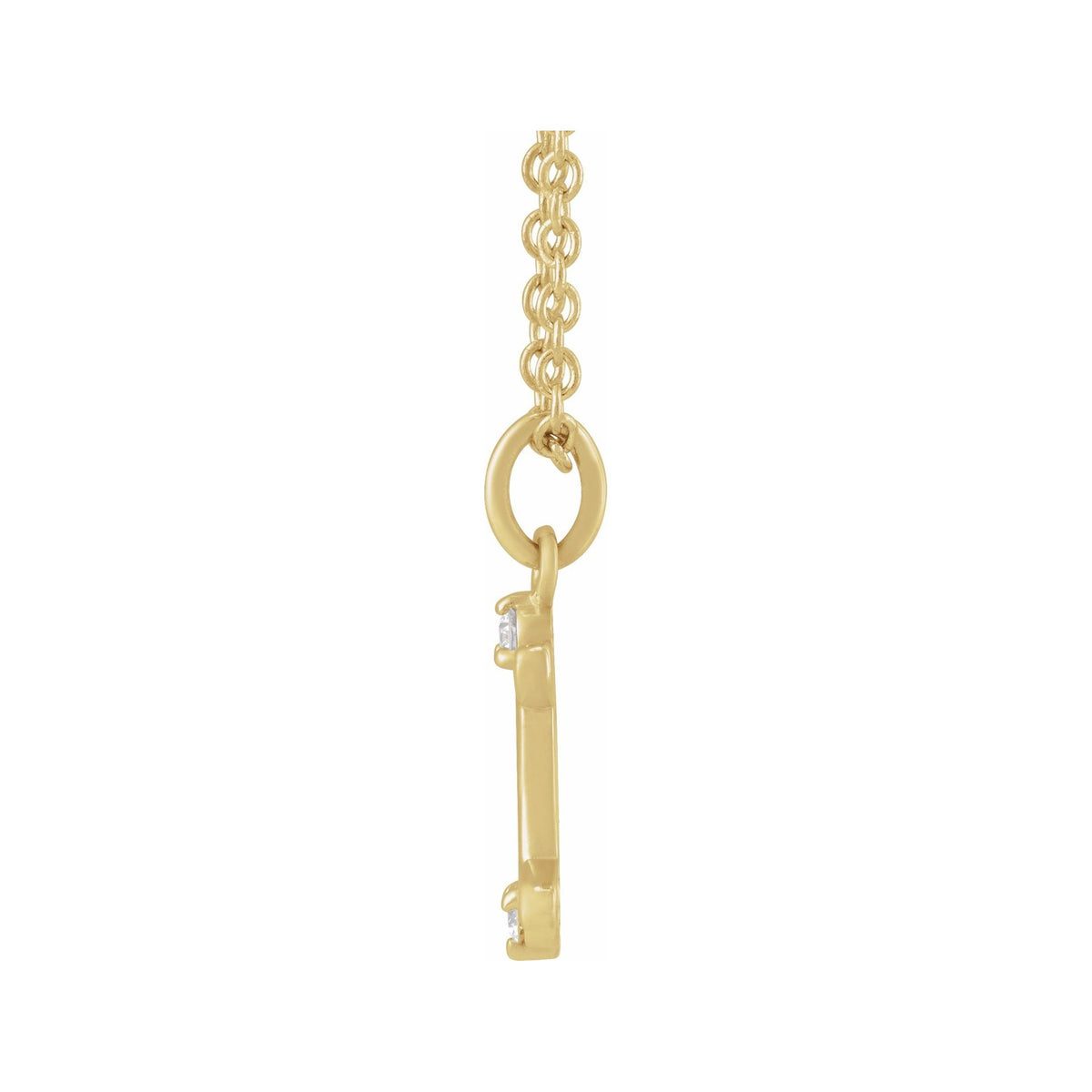 Sapphire Row Natural Diamond Zodiac Necklace - 14K Yellow Gold, Gemini (view 2)