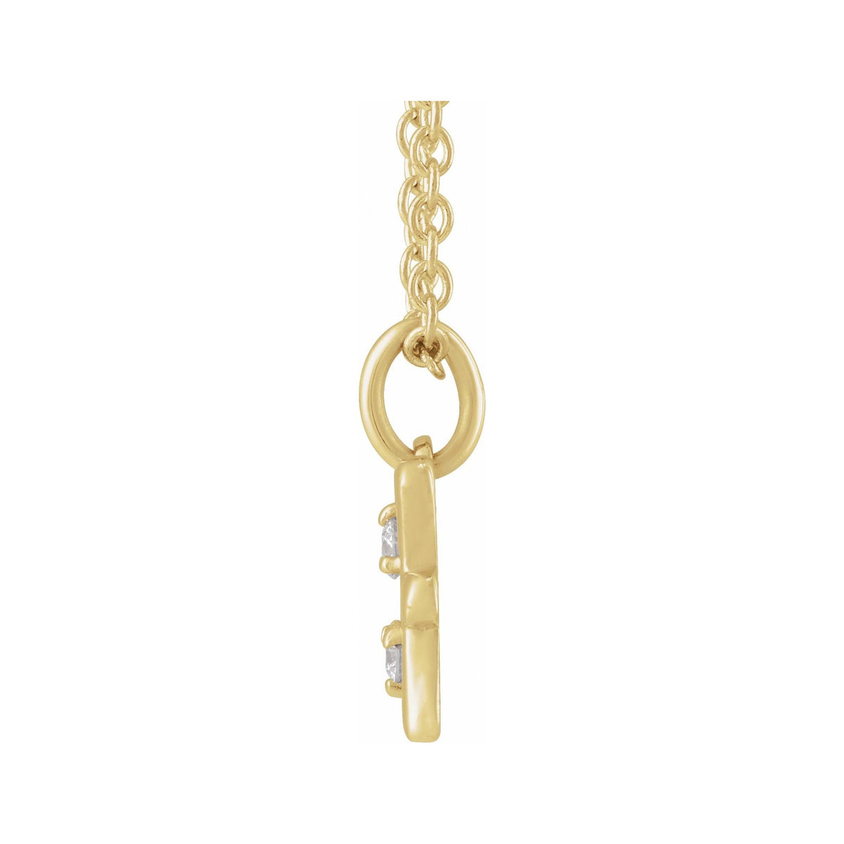Sapphire Row Natural Diamond Zodiac Necklace - 14K Yellow Gold, Pisces (view 2)