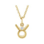 Sapphire Row Natural Diamond Zodiac Necklace - 14K Yellow Gold, Taurus