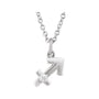 Sapphire Row Natural Diamond Zodiac Necklace - 14K White Gold, Sagittarius