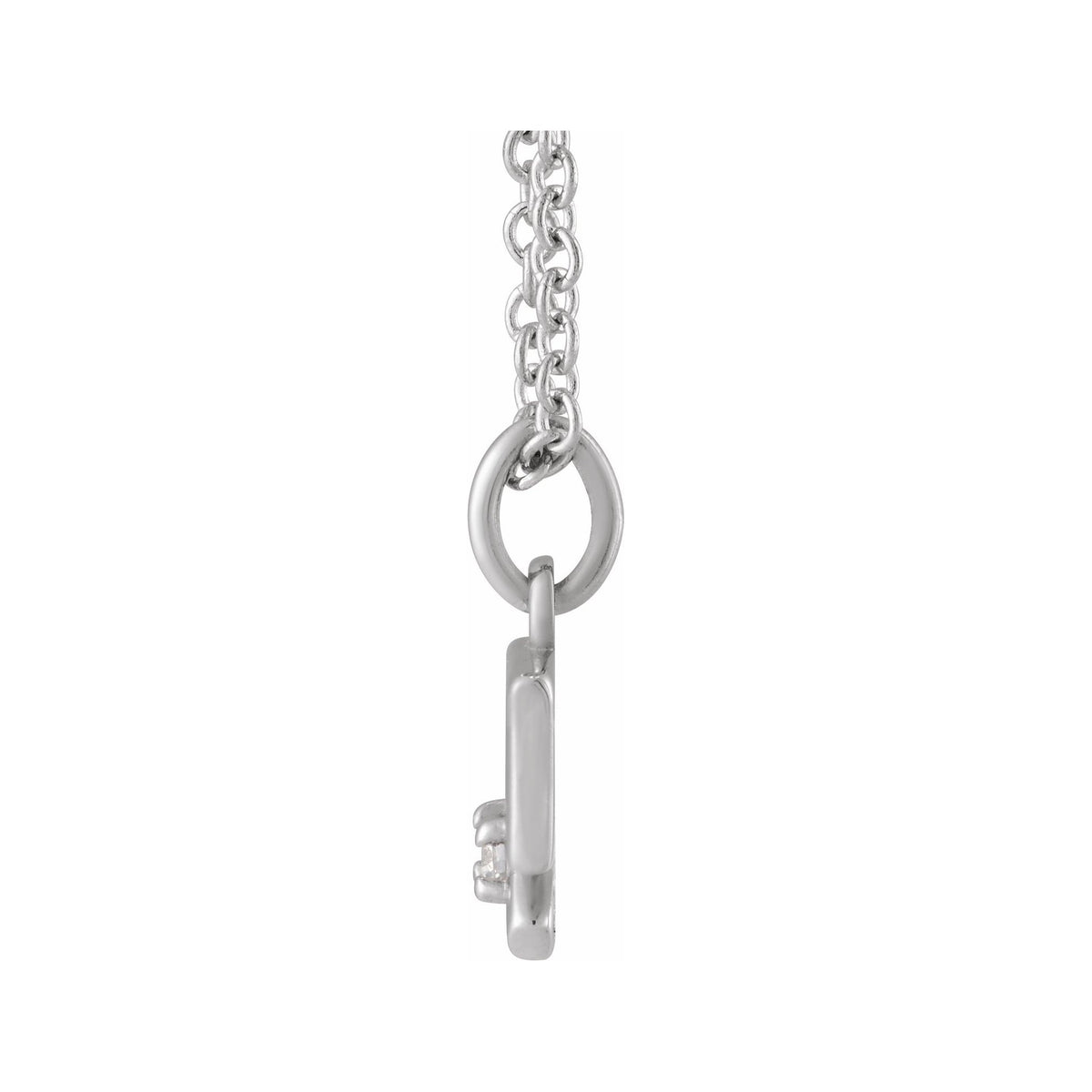 Sapphire Row Natural Diamond Zodiac Necklace - 14K White Gold, Sagittarius (view 2)