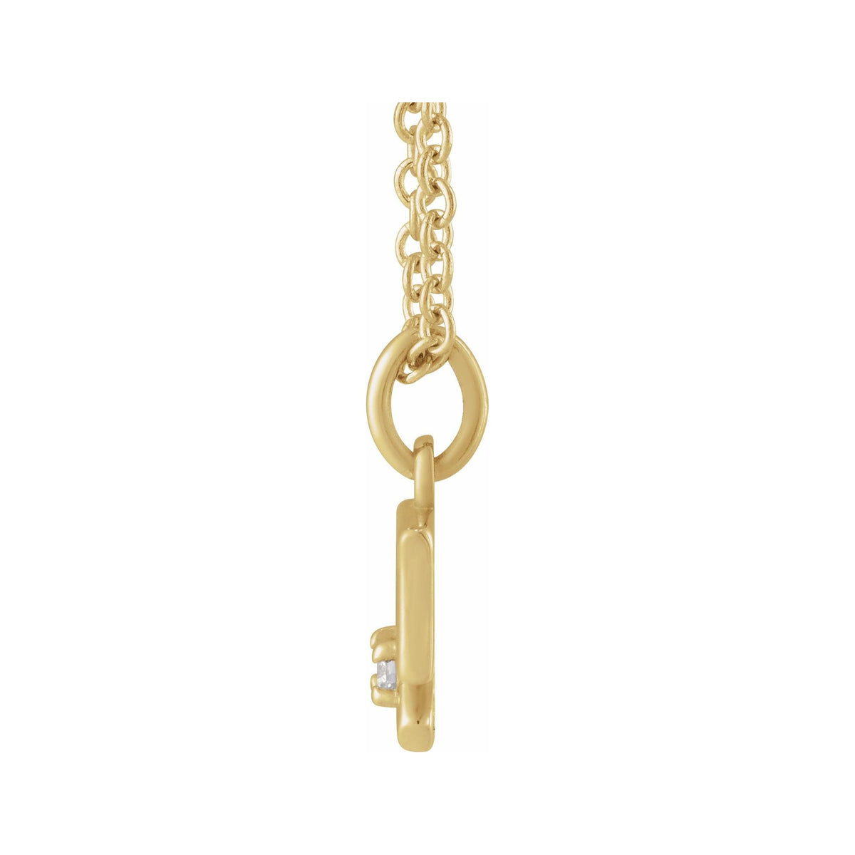 Sapphire Row Natural Diamond Zodiac Necklace - 14K Yellow Gold, Sagittarius (view 2)
