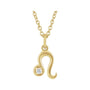 Sapphire Row Natural Diamond Zodiac Necklace - 14K Yellow Gold, Leo