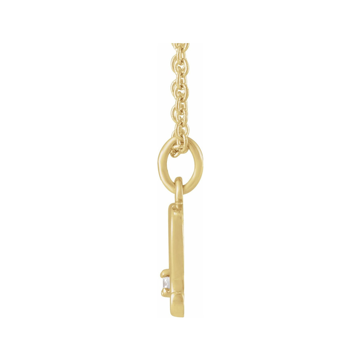 Sapphire Row Natural Diamond Zodiac Necklace - 14K Yellow Gold, Leo (view 2)