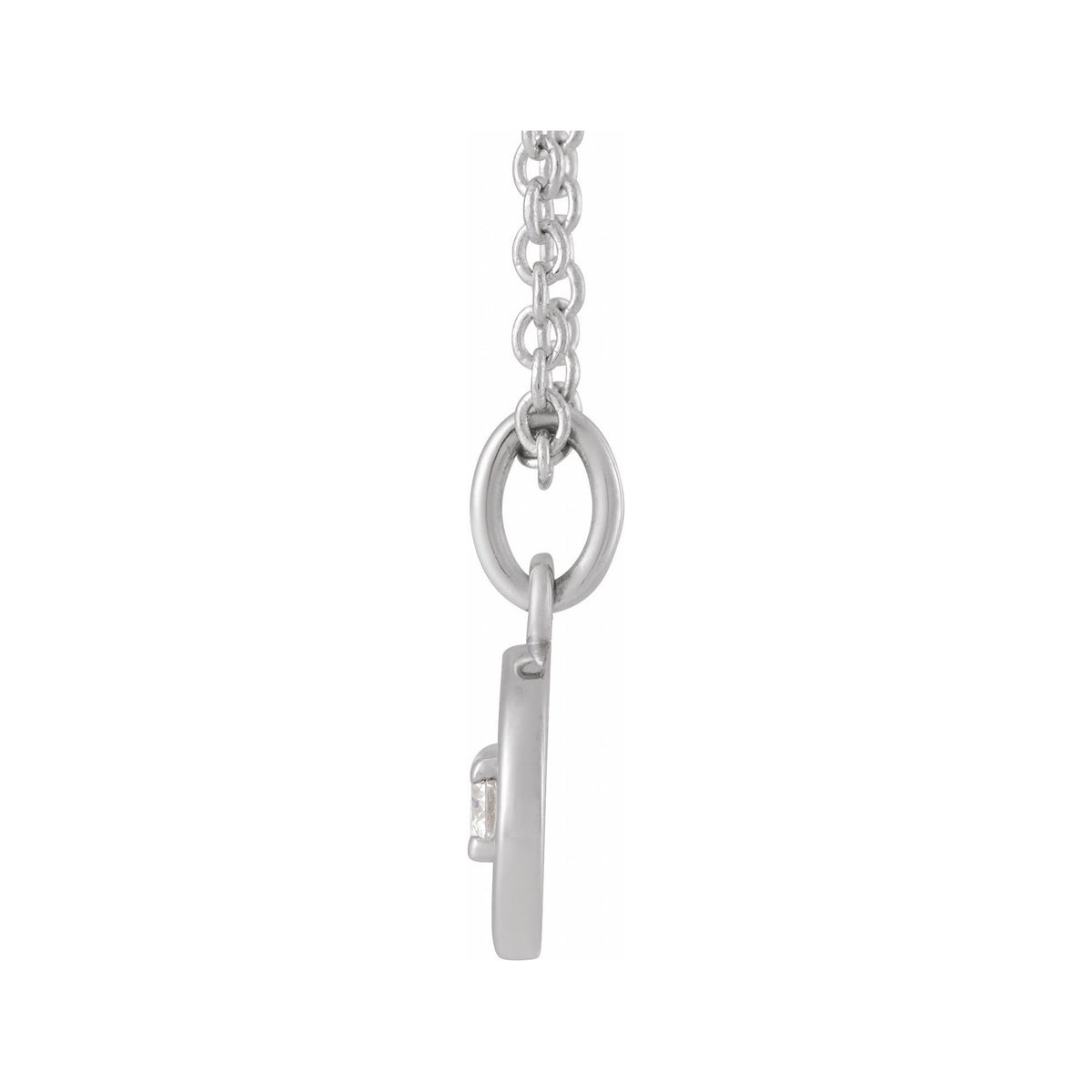 Sapphire Row Natural Diamond Zodiac Necklace - 14K White Gold, Cancer (view 2)