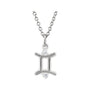 Sapphire Row Natural Diamond Zodiac Necklace - 14K White Gold, Gemini