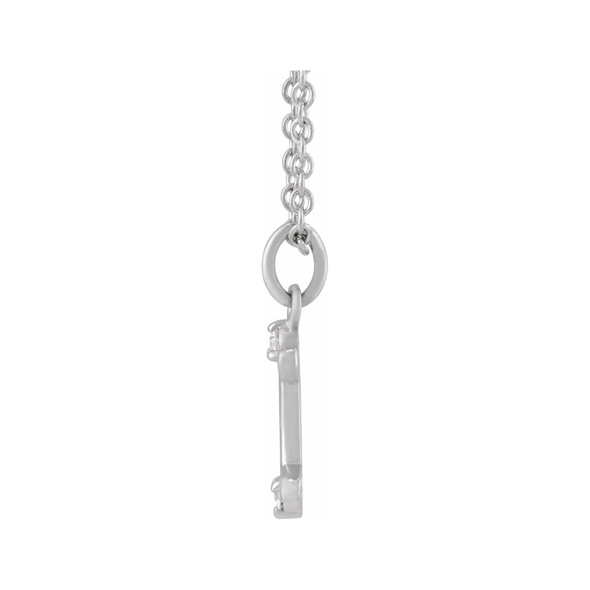 Sapphire Row Natural Diamond Zodiac Necklace - 14K White Gold, Gemini (view 2)