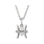 Sapphire Row Natural Diamond Zodiac Necklace - 14K White Gold, Pisces