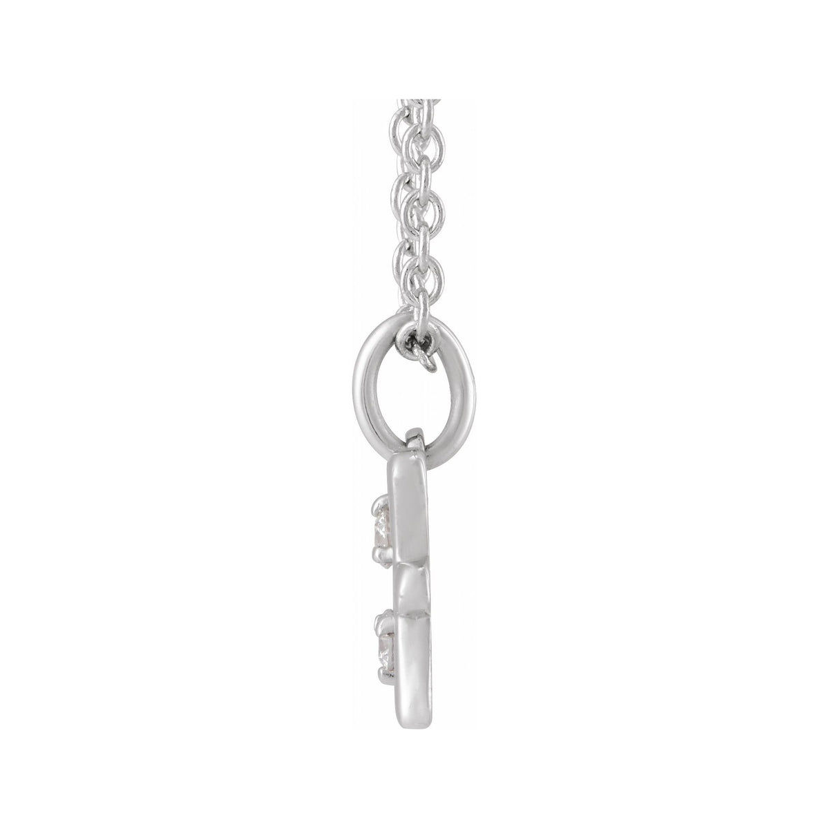 Sapphire Row Natural Diamond Zodiac Necklace - 14K White Gold, Pisces (view 2)