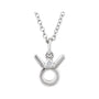Sapphire Row Natural Diamond Zodiac Necklace - 14K White Gold, Taurus