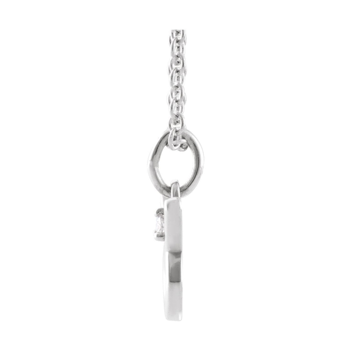 Sapphire Row Natural Diamond Zodiac Necklace - 14K White Gold, Taurus (view 2)