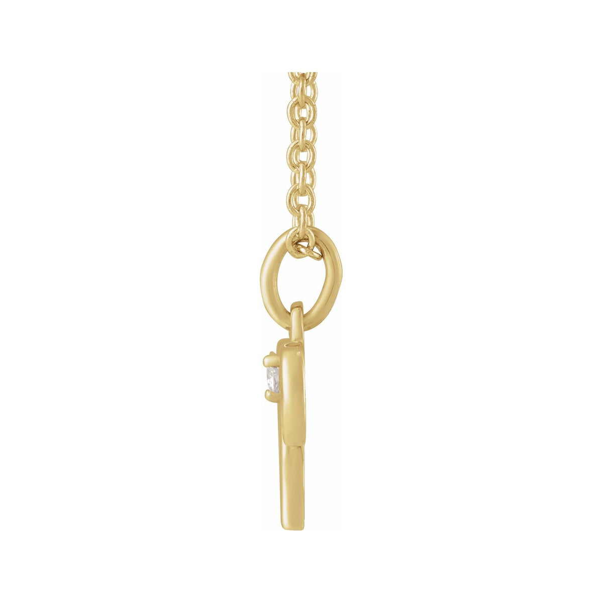 Sapphire Row Natural Diamond Zodiac Necklace - 14K Yellow Gold, Aries (view 2)