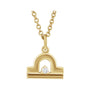 Sapphire Row Natural Diamond Zodiac Necklace - 14K Yellow Gold, Libra
