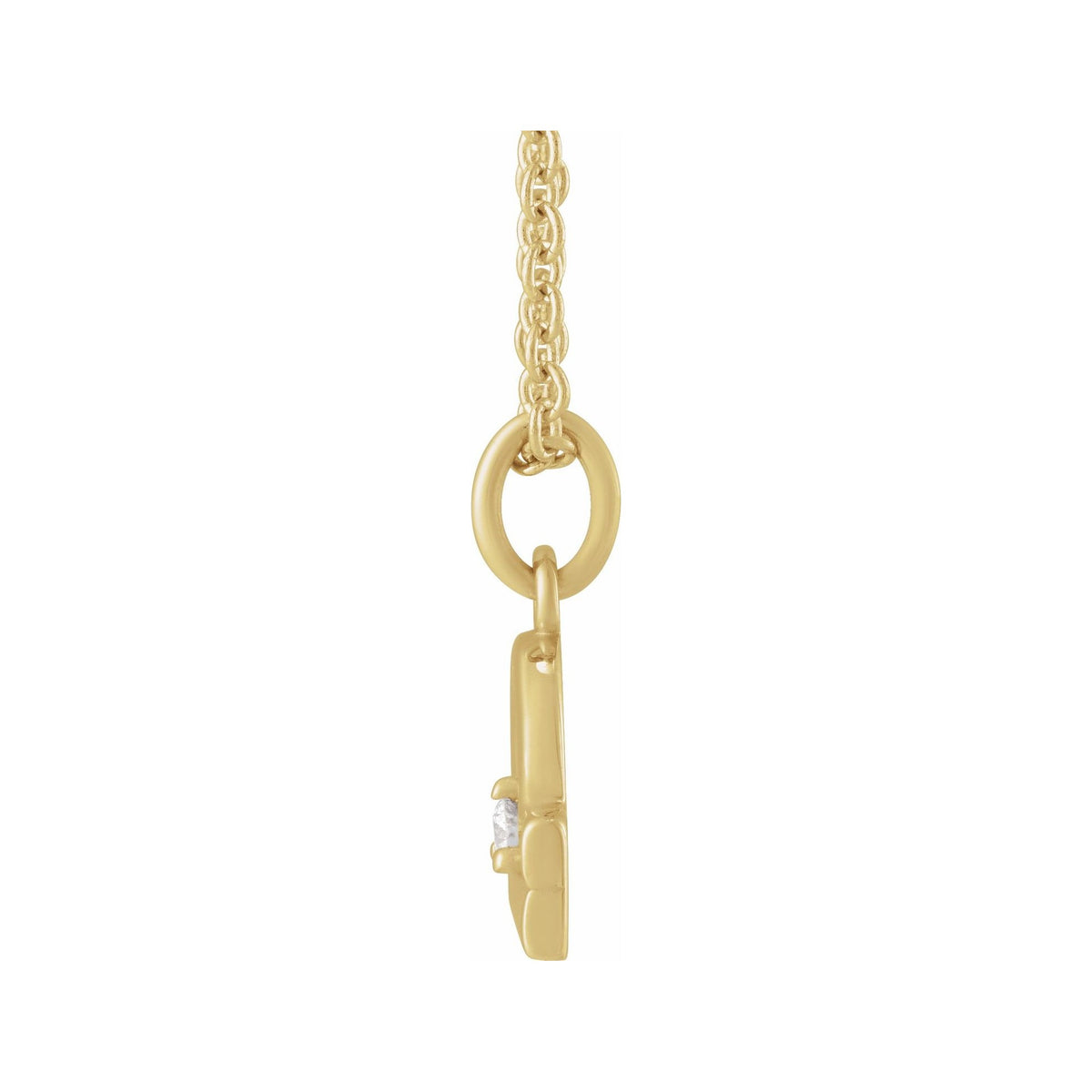 Sapphire Row Natural Diamond Zodiac Necklace - 14K Yellow Gold, Libra (view 2)