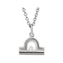 Sapphire Row Natural Diamond Zodiac Necklace - 14K White Gold, Libra