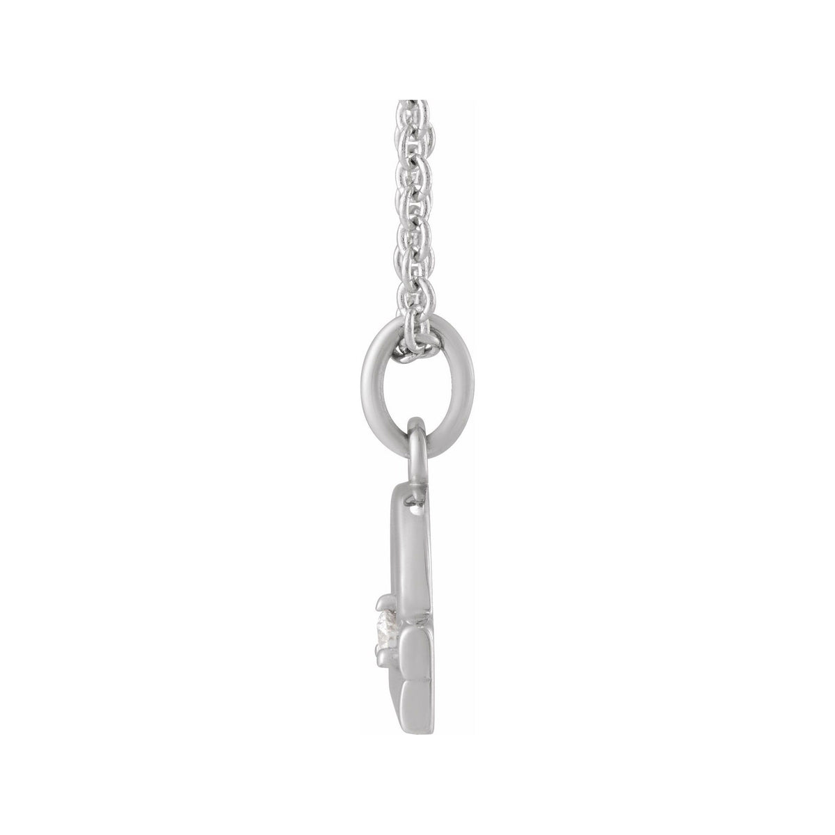 Sapphire Row Natural Diamond Zodiac Necklace - 14K White Gold, Libra (view 2)