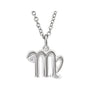 Sapphire Row Natural Diamond Zodiac Necklace - 14K White Gold, Virgo