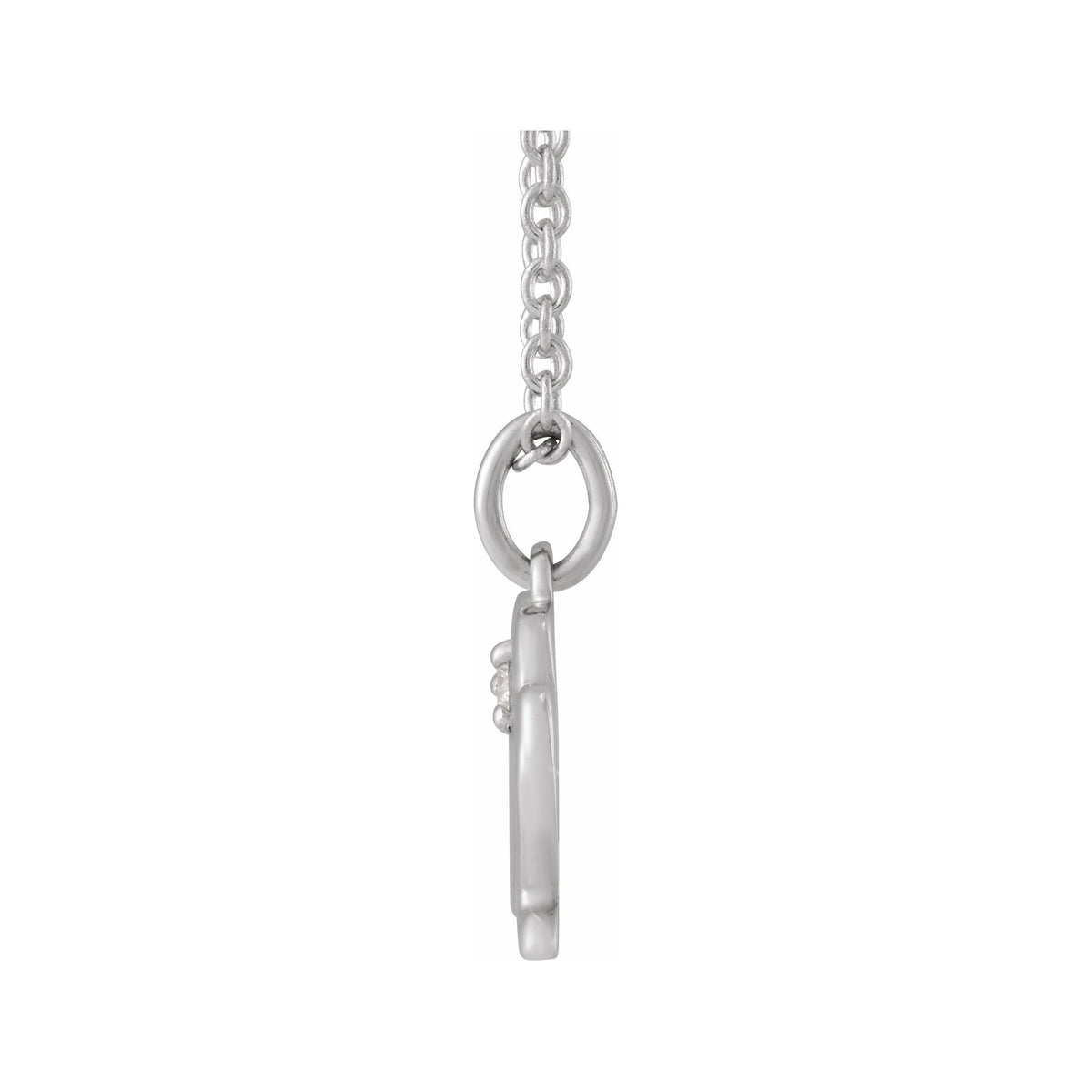 Sapphire Row Natural Diamond Zodiac Necklace - 14K White Gold, Virgo (view 2)