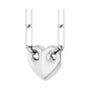 Sapphire Row Gold Puffed Heart Paperclip Necklace - 14K White Gold (view 2)