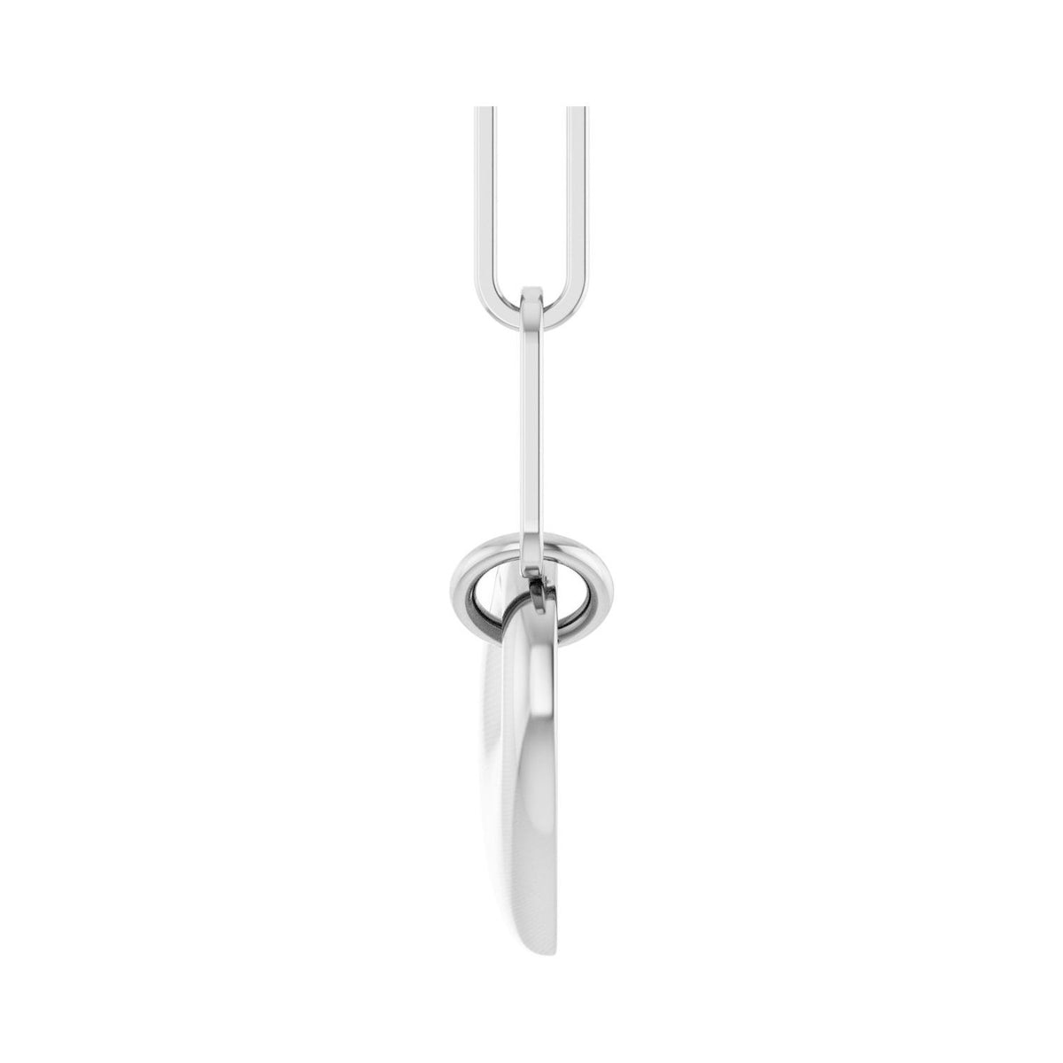 Sapphire Row Gold Puffed Heart Paperclip Necklace - 14K White Gold (view 3)