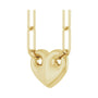 Sapphire Row Gold Puffed Heart Paperclip Necklace - 14K Yellow Gold (view 2)
