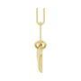 Sapphire Row Gold Puffed Heart Paperclip Necklace - 14K Yellow Gold (view 3)