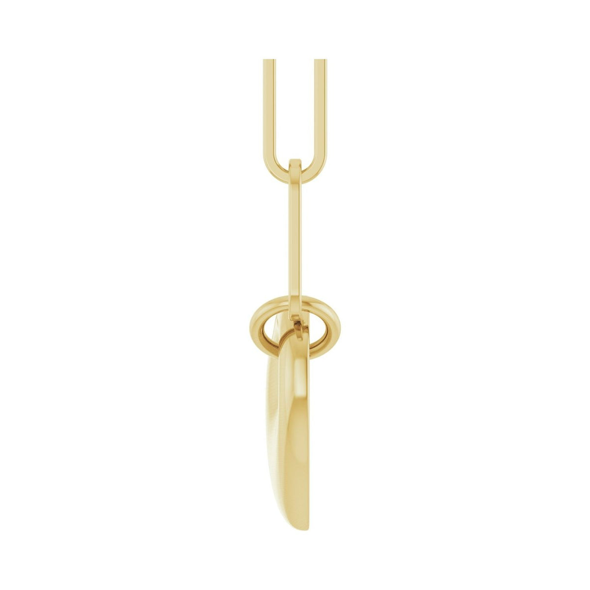 Sapphire Row Gold Puffed Heart Paperclip Necklace - 14K Yellow Gold (view 3)