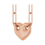 Sapphire Row Gold Puffed Heart Paperclip Necklace - 14K Rose Gold (view 2)